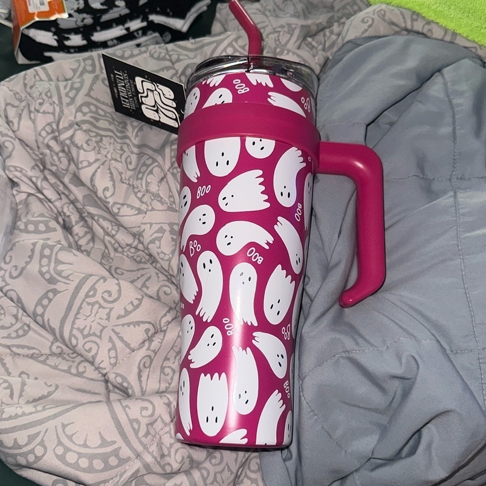Halloween pink ghost Double Wall Stainless Steel Tumblr “TikTok Viral”👻👻